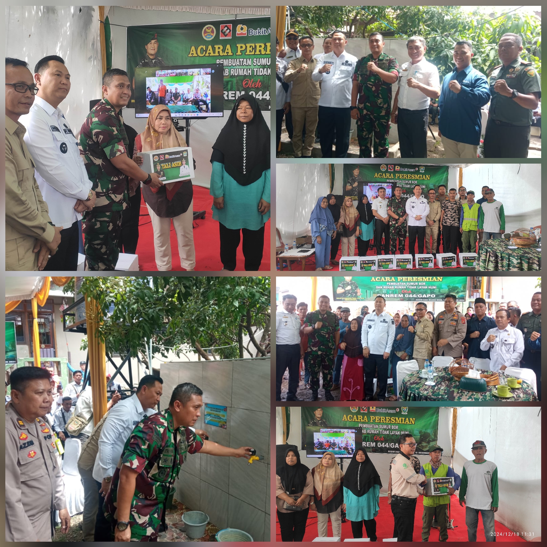 Dandim Bersama Bupati Dan Forkopimda Muara Enim Resmikan Sumur Bor Dan RTLH