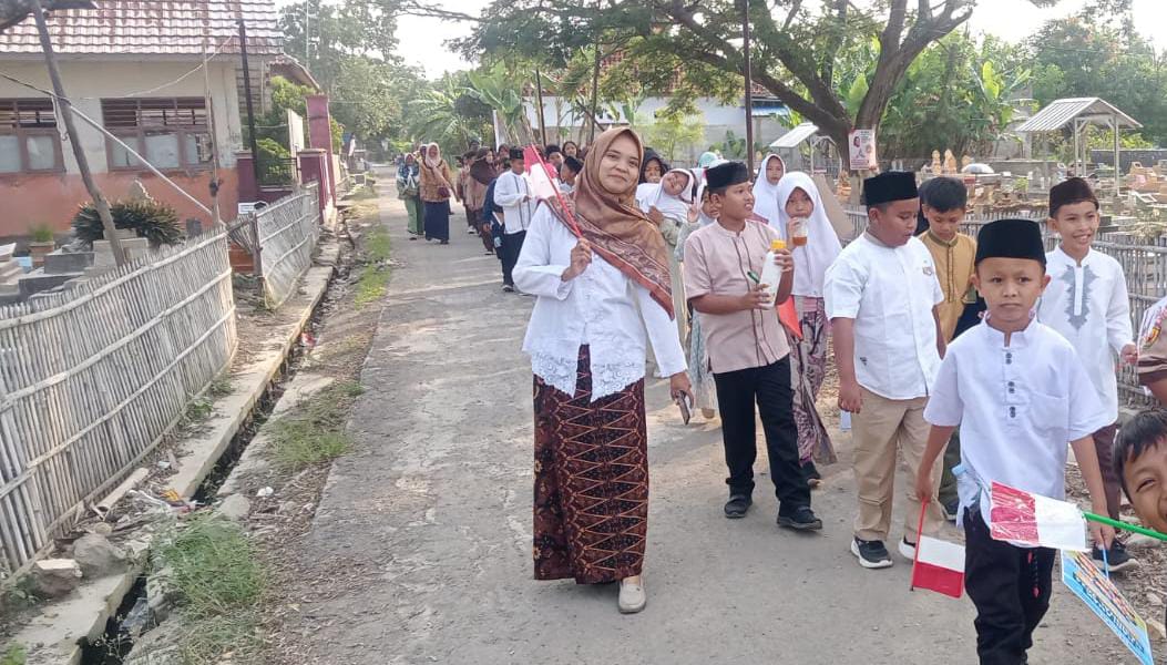 Ucapan Hari Anak Nasional Tahun 2024, UPTD SDN 2 Krimun Gelar Pawai Keliling Wilayah Losarang