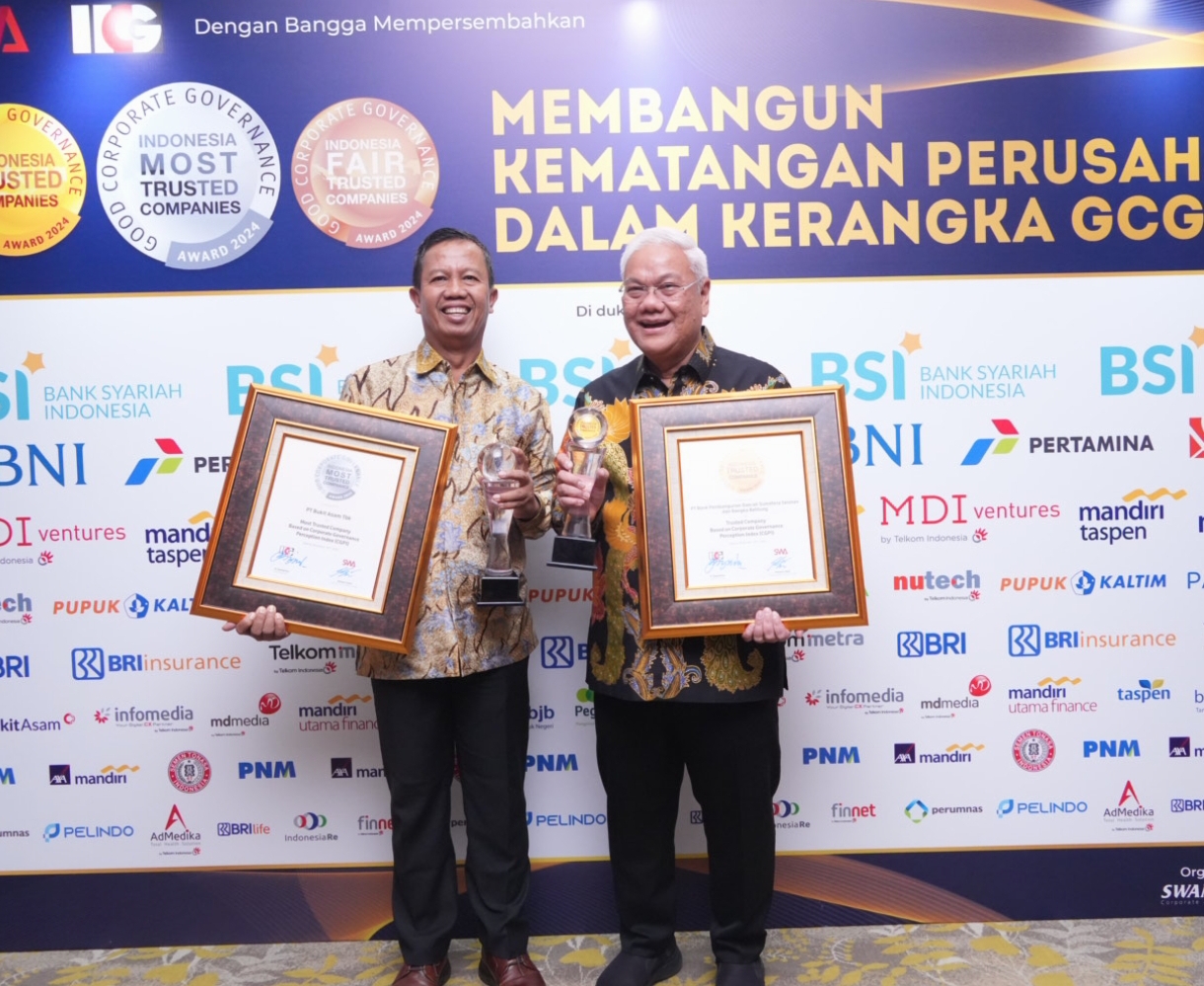 10 Kali Berturut-turut, Bukit Asam (PTBA) Pertahankan Predikat Indonesia Most Trusted Company